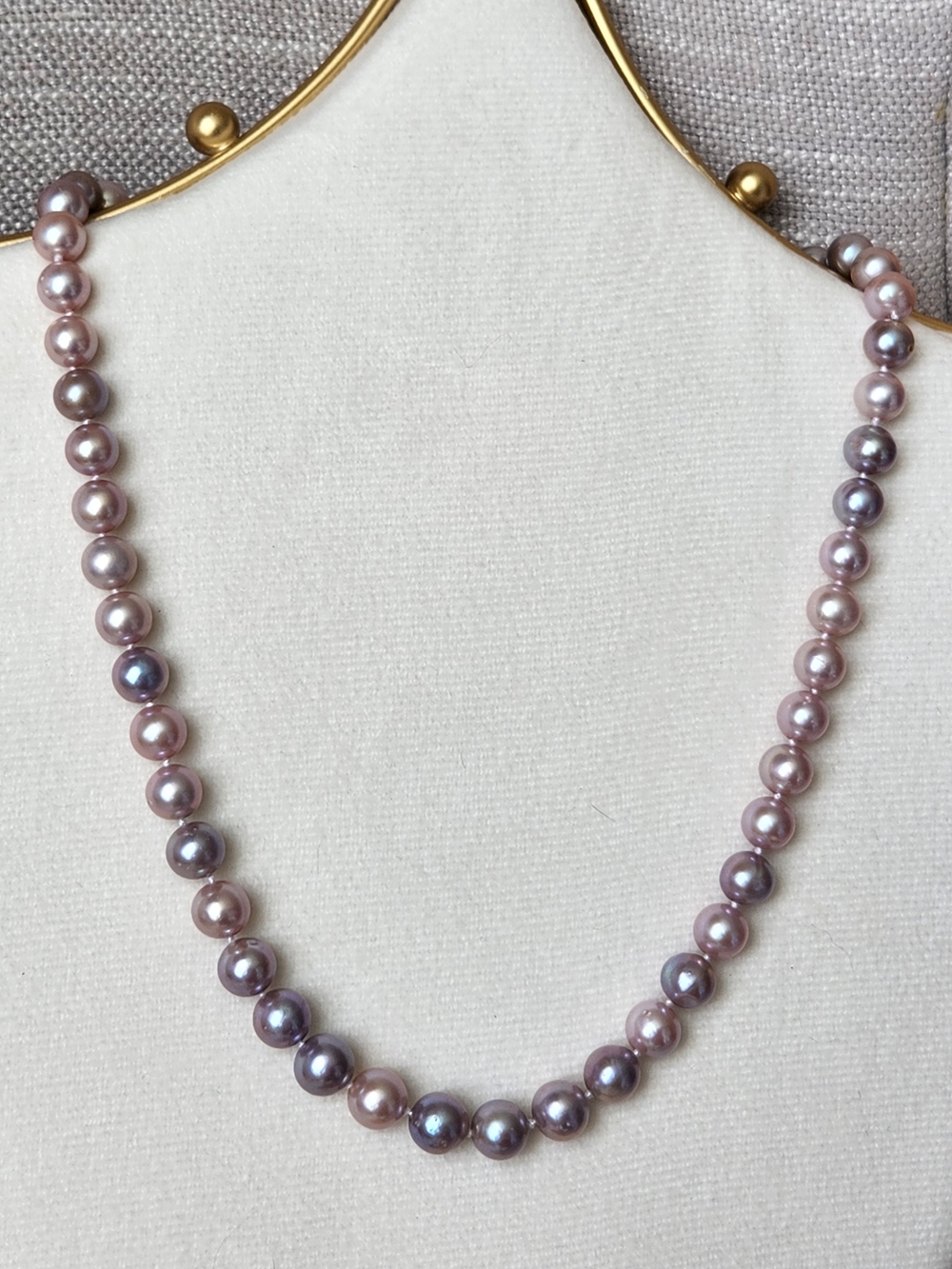 VTG Artisan Genuine Pink Pearl Necklace with Silver Clasp Hand Knotted - Picture 4 of 7